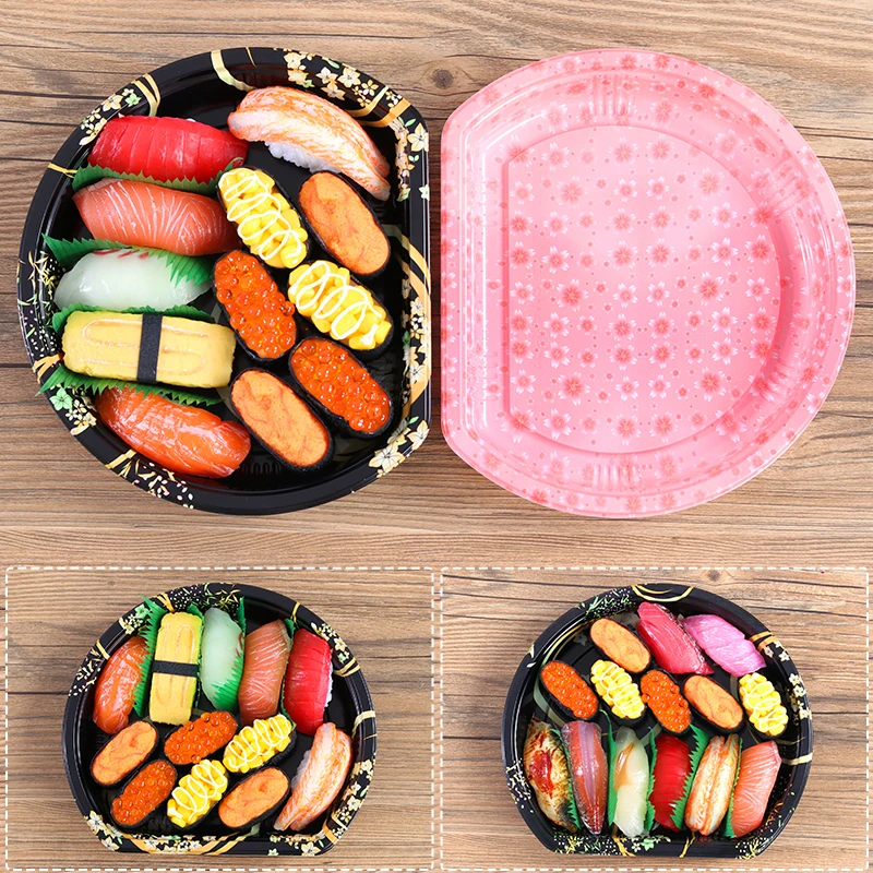 

Splatter Sashimi Platter Boxes Japanese sashimi packing box Hand holding sushi box 50PCS