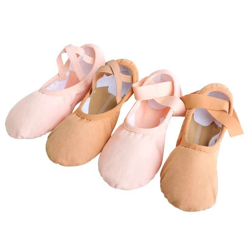 Балетная танцевальная обувь кроссовки для девочек балетки на плоской подошве Детские балетные тапочки для девочек мягкие тренировочные