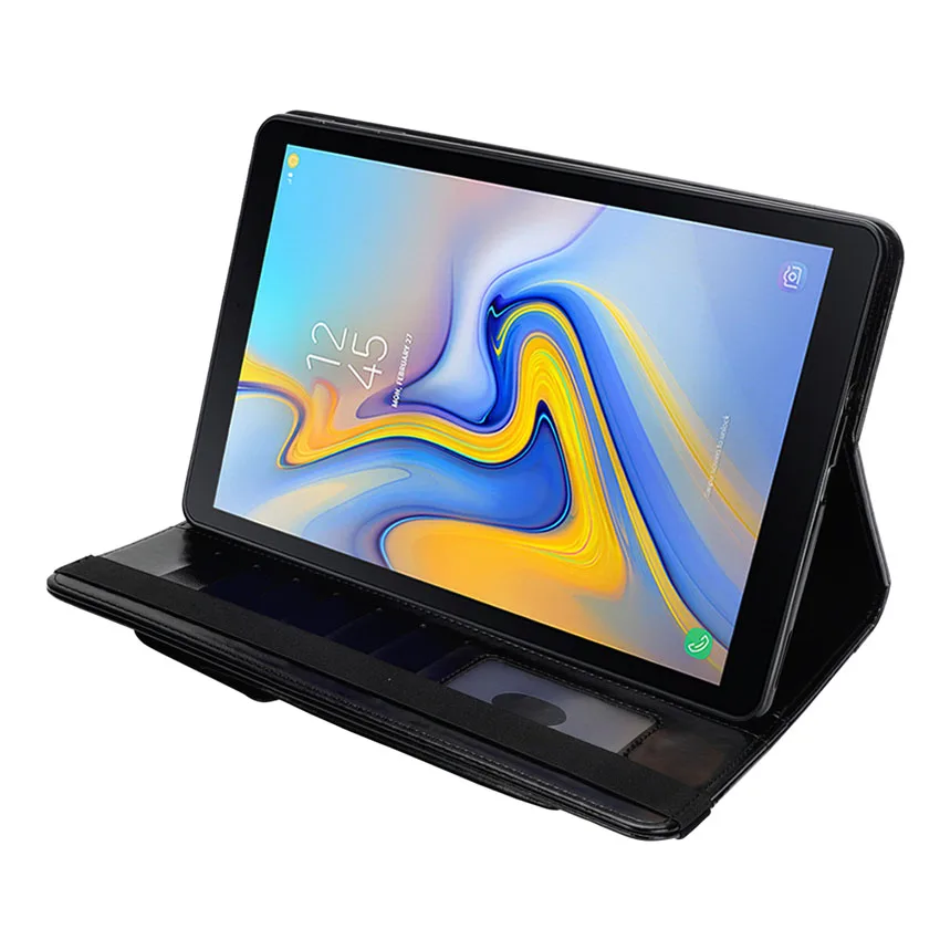 Case for Samsung Galaxy Tab A A2 10.5'' T590 T595 With Pencil Holder Leather Flip Case Wallet Card Slot Smart Cover Sleep Awake (109)