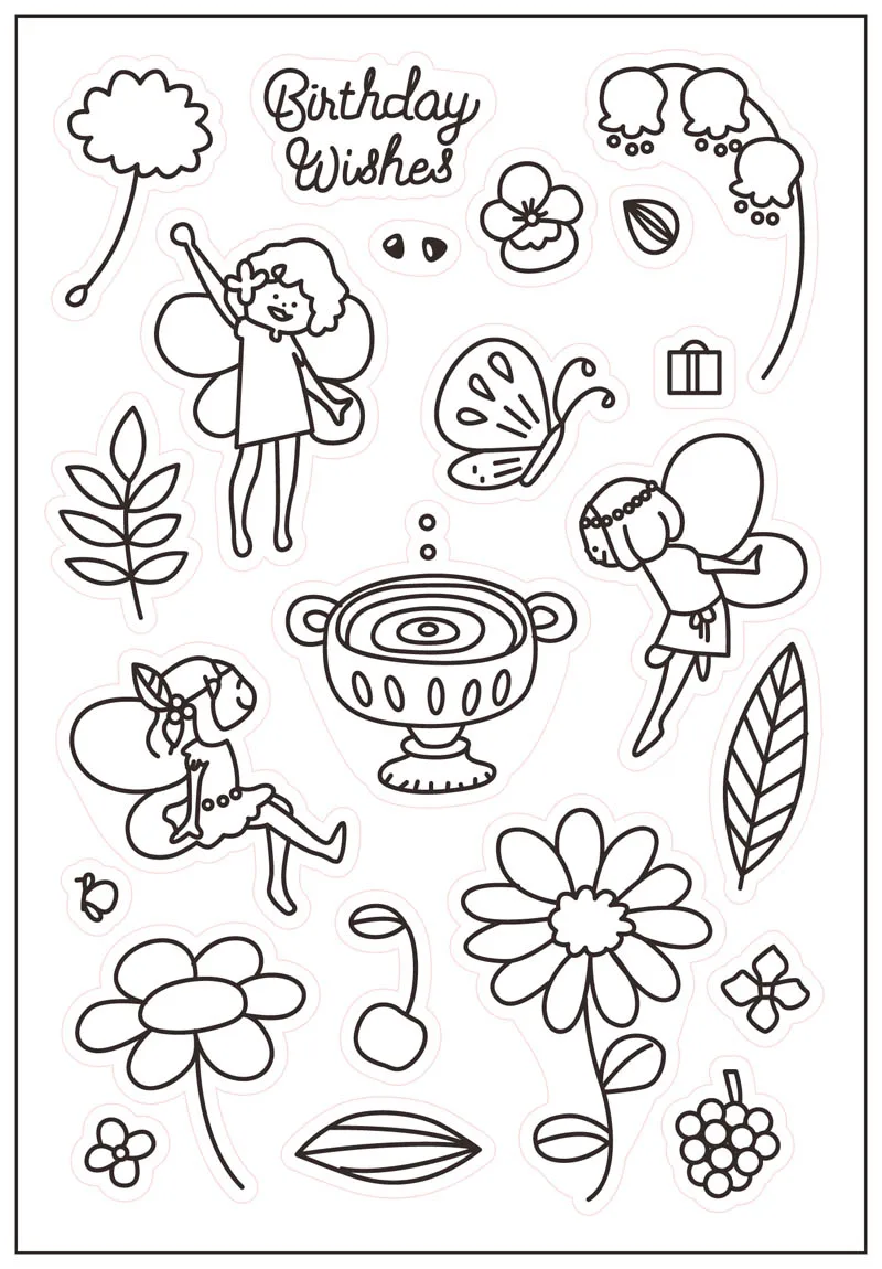 Little Fairies Transparent Clear Stamps/ Silicone stamp for DIY