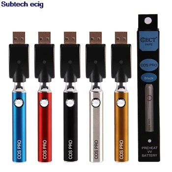 

Original ECT COS Pro+ Preheating Battery Kit 650MAH Vape Pen Battery 510 Thread Battery Variable Voltage Batteries E cigarette