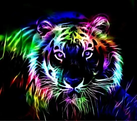 Картина неоновая Тигровая для раскрашивания по номерам|cuadros decoracion|coloring by numberscoloring