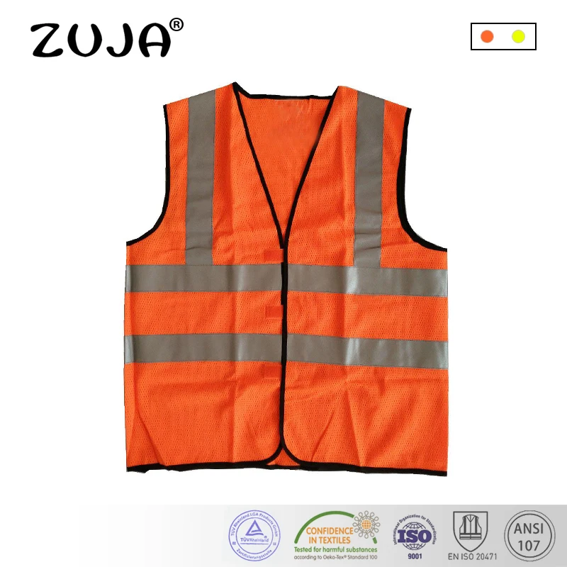 

Orange Work Reflective Jacket Safety Mesh Vest with 3M tape