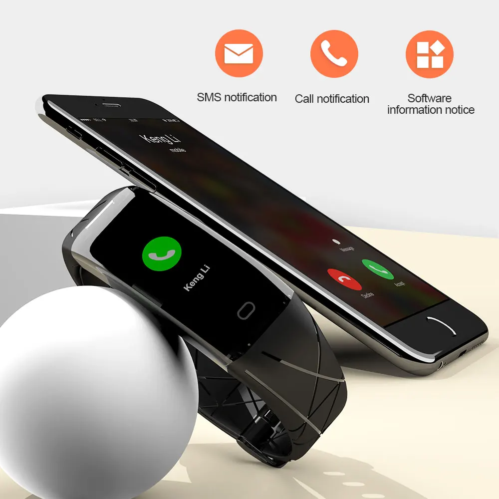 MOKA Smart wristband Heart Rate Monitor Fitness Tracker Sport Smart Band Information Remind For Ios