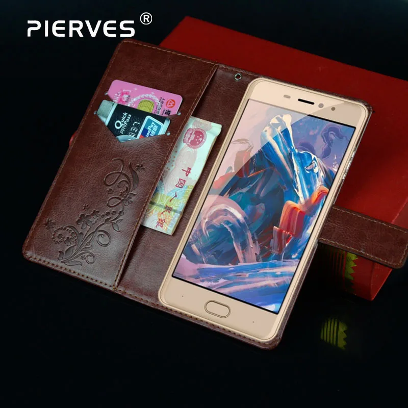 

Pierves Card Slot Wallet Leather Case Luxury filp Stand Cover for Dexp Ixion XL150 Abakan