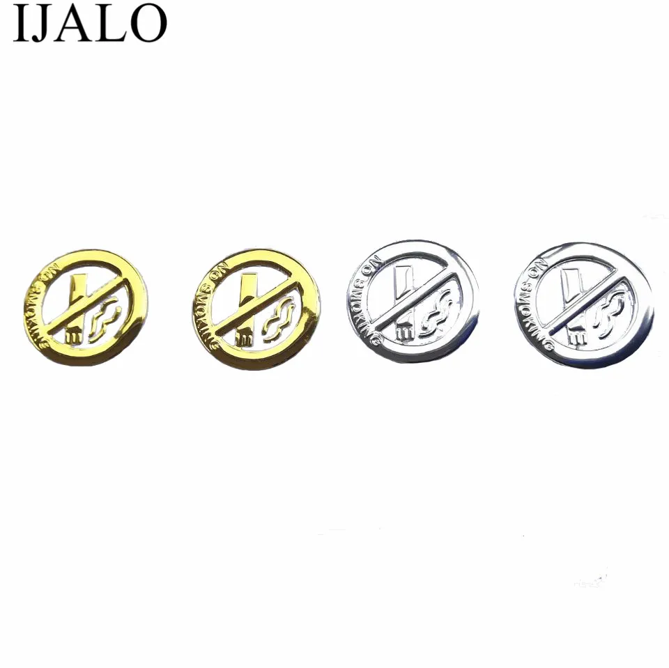 

1 Pair No Smoking sign emblem badge 3D car sticker soft PVC Chromed badge decal car styling sticker