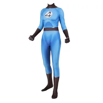 

Fantastic Four Invisible Woman Costume Cosplay Superhero Susan Storm Zentai Bodysuit Suit Jumpsuits Halloween Costume For Women