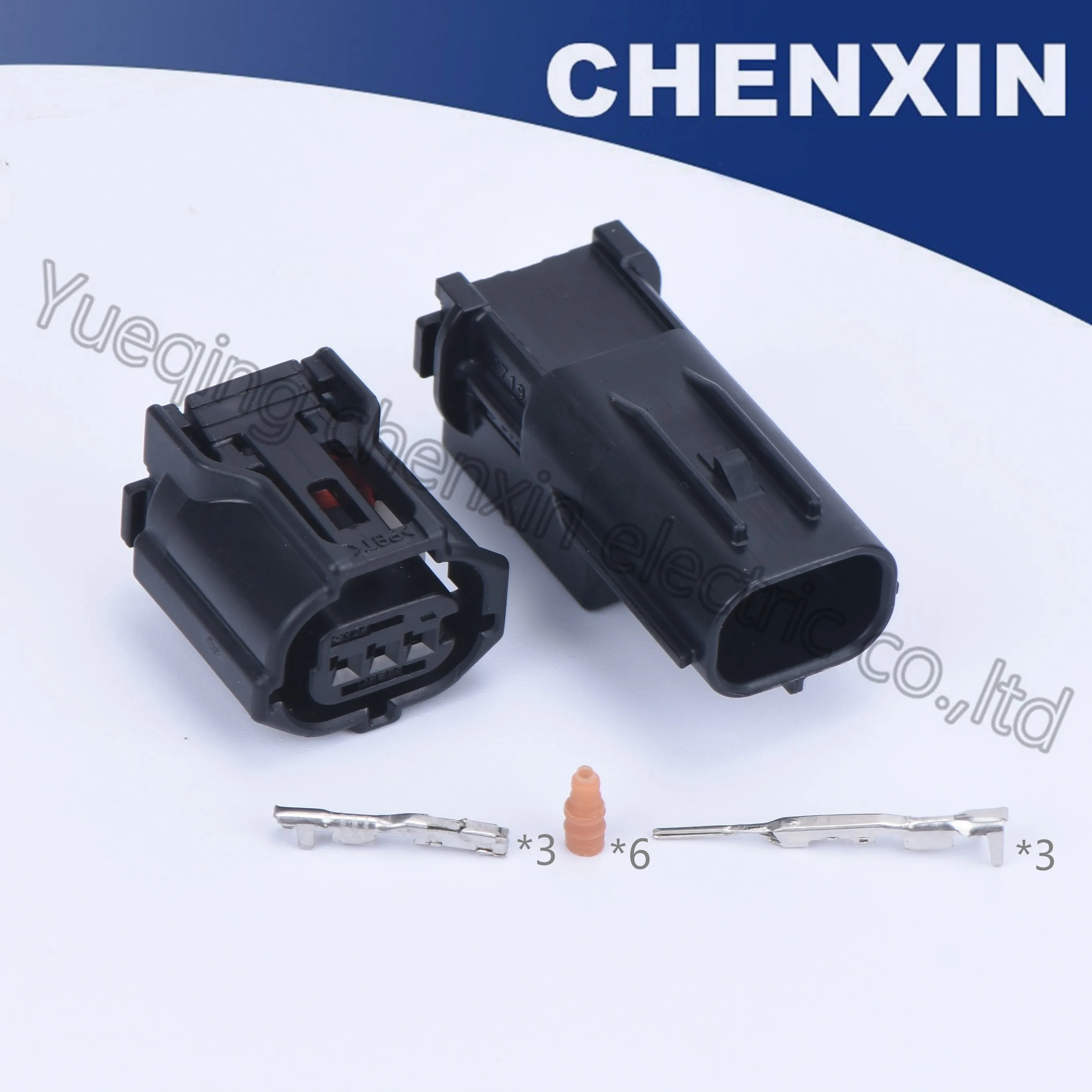 Black 3 pin car waterproof auto connector air conditioning compressor harness plug ,female and