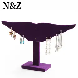 N & Z 10 мест Фиолетовый Стенд-витрина для серег уха держатель для витрины с микрофибры для ювелирных изделий выставочная витрина
