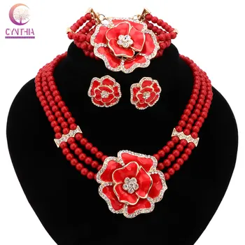 

Women necklace for party wedding Trendy 3 colors Direct Selling Jewelry sets Boho crystal statement necklace with earrings 2017