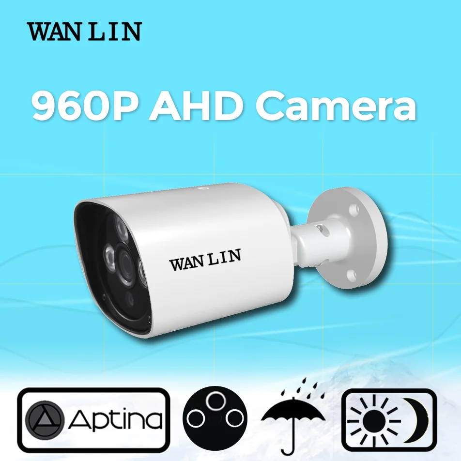 

WAN LIN 960P AHD Camera IR Bullet Camera 960P 1.3MP Waterproof IP66 Outdoor CCTV DVR Security Camera Night Vision