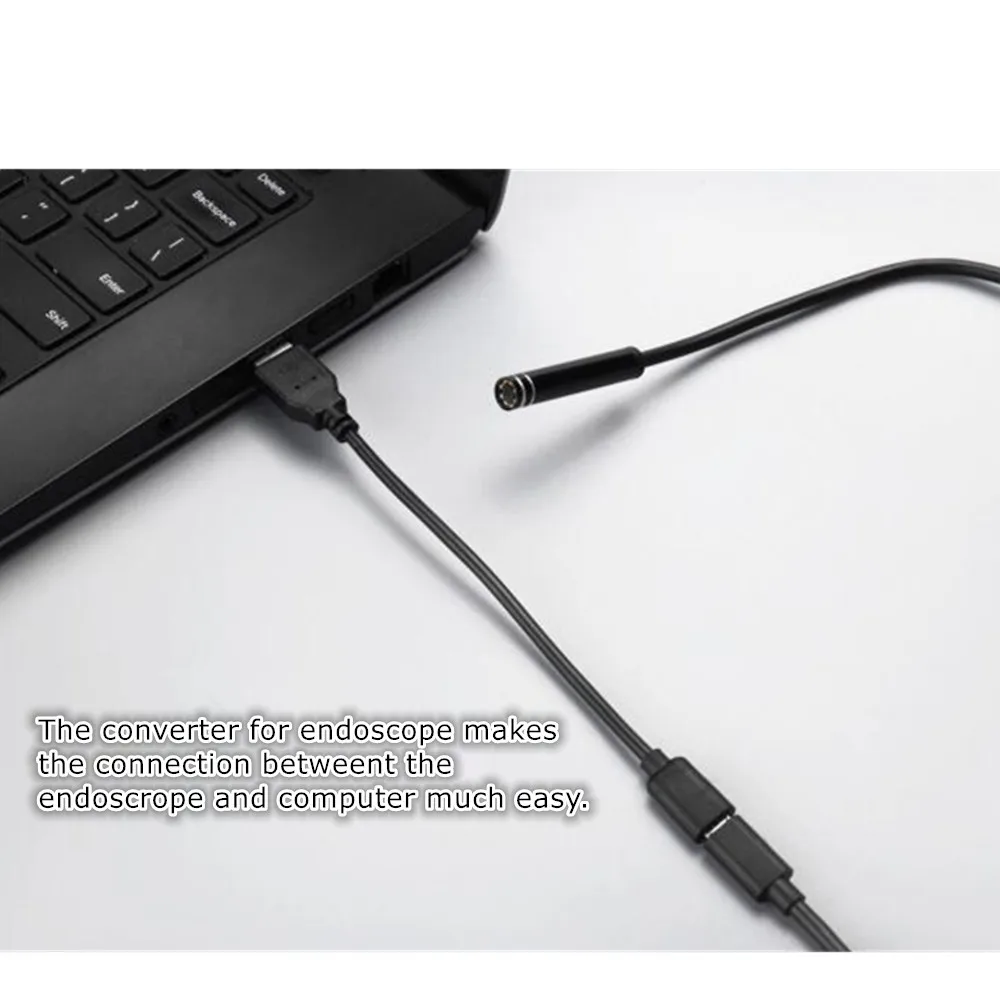 Min Lens 5.5mm Cable Length 2 Meters 6 LED 2 in 1 Inspection Camera Endoscope for Computer And Cell Phones