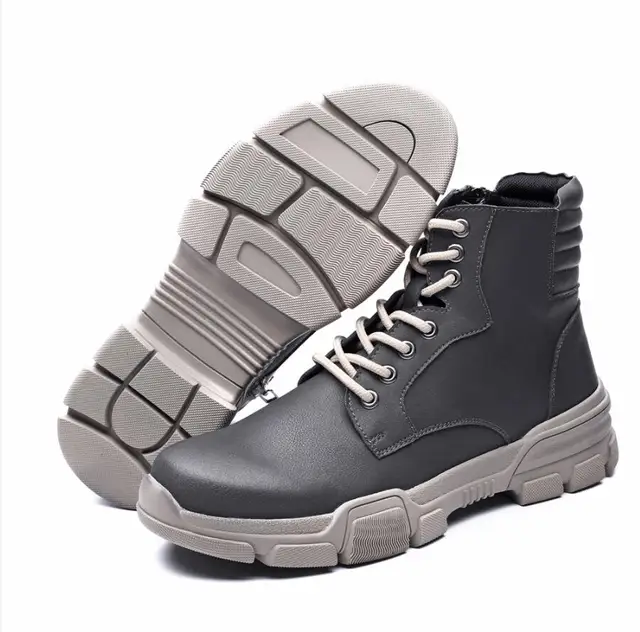 Men's Casual Motorcycle Ankle Boot Combat Leather Men Winter Boots Men