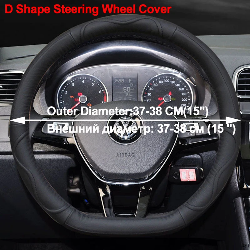 Кожаный чехол HuiER для Volkswagen VW Golf R Alltrack Passat jetta Audi TT Citroen Peugeot Geely|car steering wheel cover|steering