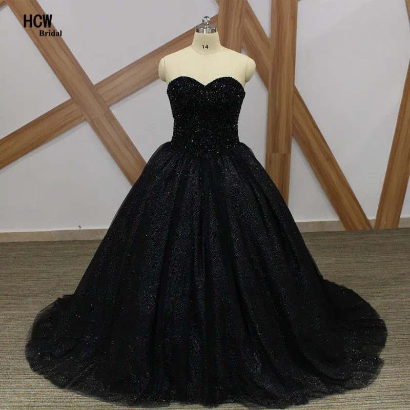 black sparkly ballgown