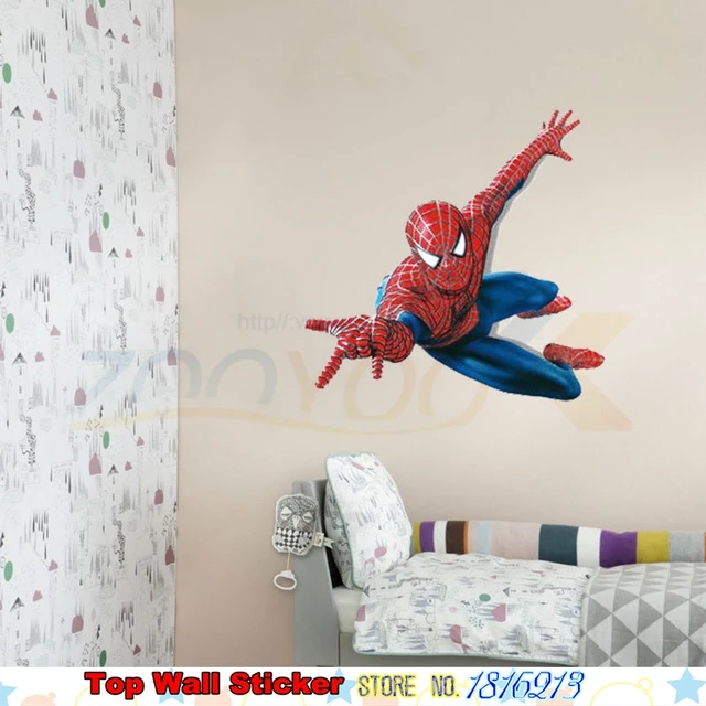 3D Spiderman Muursticker Voor Kids Jongens Kamer Muurstickers Xmas ... 3D Spiderman Muursticker Voor Kids Jongens Kamer Muurstickers Xmas ...