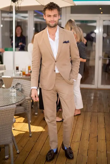 tan slim fit suit
