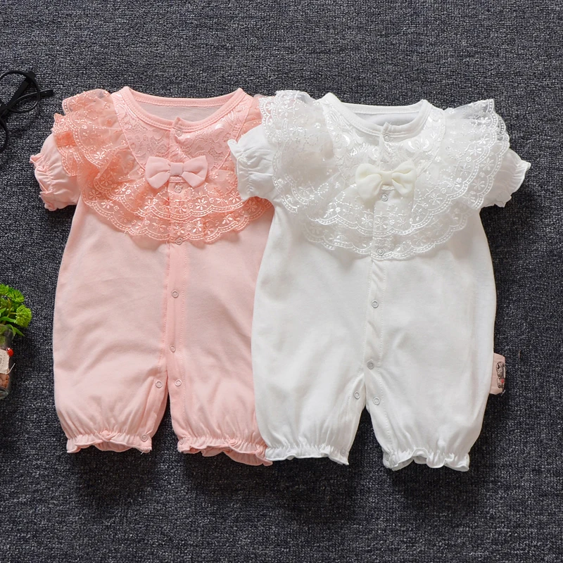 

1pc Newborn infant Baby clothes girls holiday daily bodysuit cotton jumpers summer 3 6 9 12 M baby playsuit baby shower gift