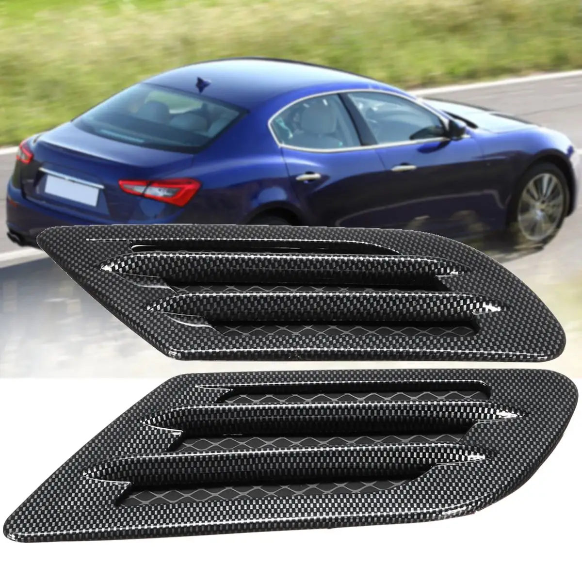 Car Cover Carbon Fiber Air Intake Flow Side Fender Vent Hood