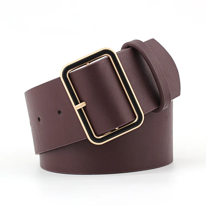 

Fashionable Brand Alloy Design Buckle Belts for Women PU Leather Belt Female Leather Belt Waist High Quality Women's Jeans Dress