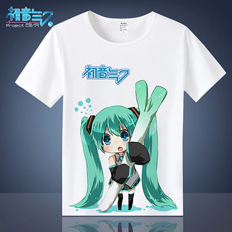 Футболка с коротким рукавом Hatsune Miku Sakura зеркальный тон Gemini Snow для мужчин и женщин