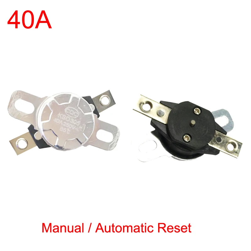 1 шт. 60 65 70 85 95 125 градусов KSD305 250V 40A 4 фута контактный 4P Ручной сброс нормального