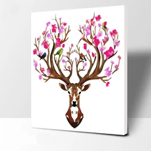 Картина голова оленя, живопись по номерам, Современная Настенная живопись, ручная роспись, Цифровая живопись маслом на холсте для украшения дома