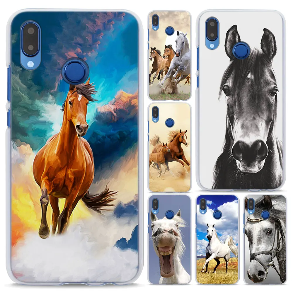 

running horse Pattern Transparent frame hard Phone Case Cover for Huawei P10 P20 Lite P8 P9 Lite 2017 P smart P10 Lite