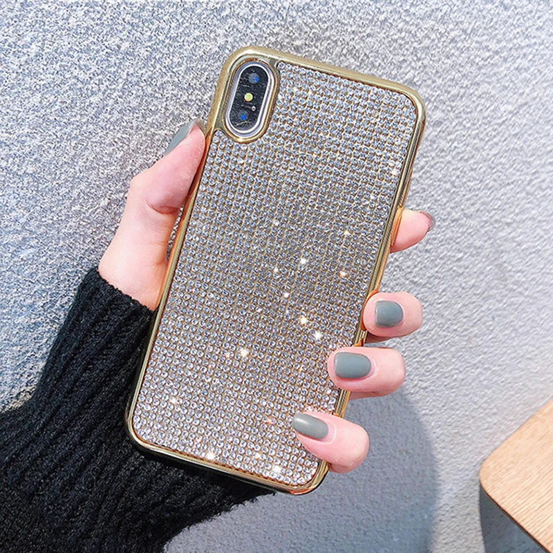 بلينغ حجر الراين جراب هاتف ل iphone XS ماكس XR X حقيبة لهاتف أي فون 6 s 6 8 7 زائد غطاء الأزياء Gilitter لينة حالات كابا بلينغ حجر الراين جراب هاتف ل iphone XS ماكس XR X حقيبة لهاتف أي فون 6 s 6 8 7 زائد غطاء الأزياء Gilitter لينة حالات كابا