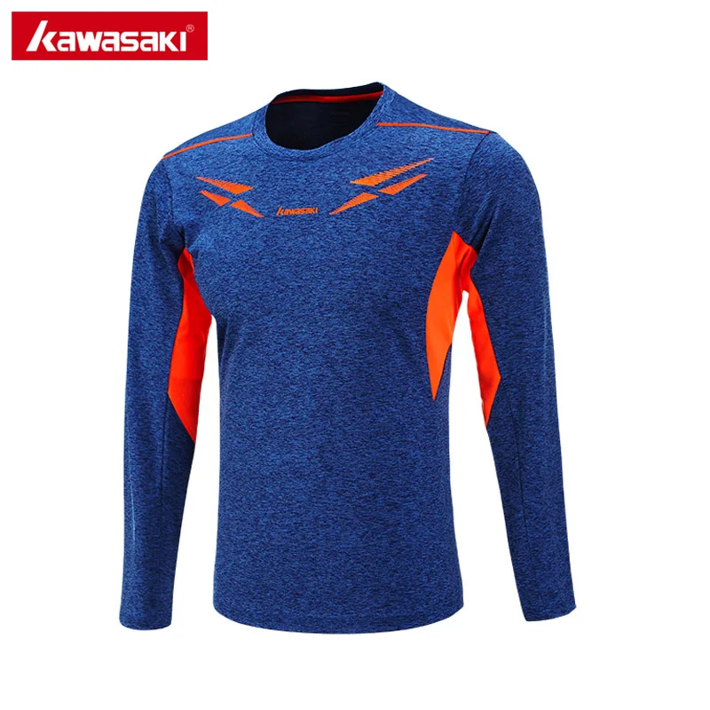 

Kawasaki Mens Tennis Shirts Polyester Long Sleeve T Shirt Quick Dry Breathable Table Tennis T-Shirt Brand Sportswear LT-17183