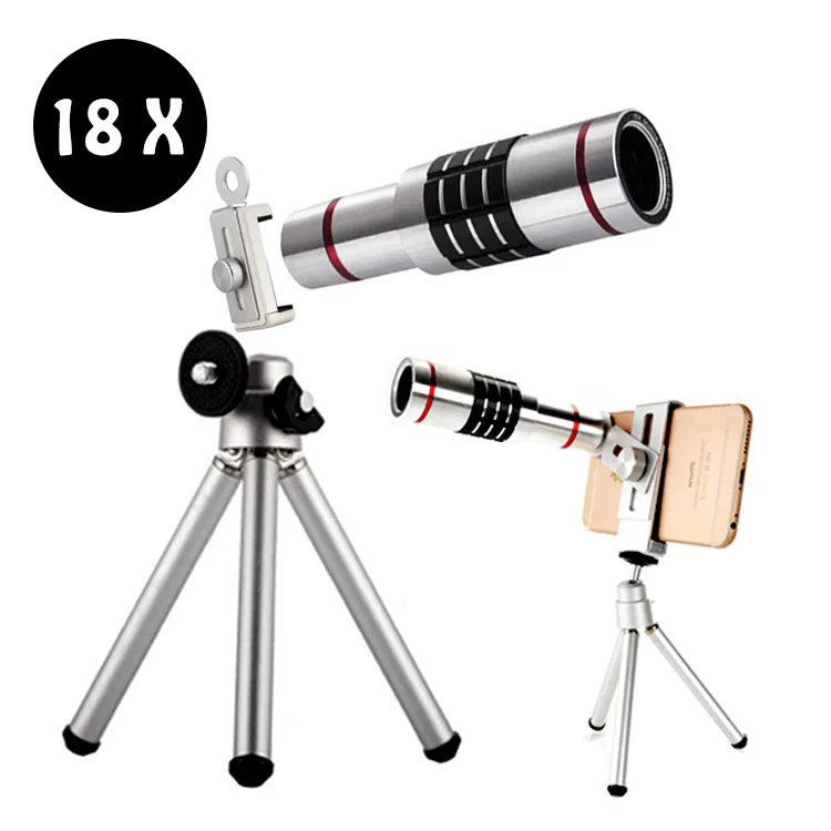 

18X Zoom Phone Telescope Telephoto Camera Lens for iPhone Android Tripod