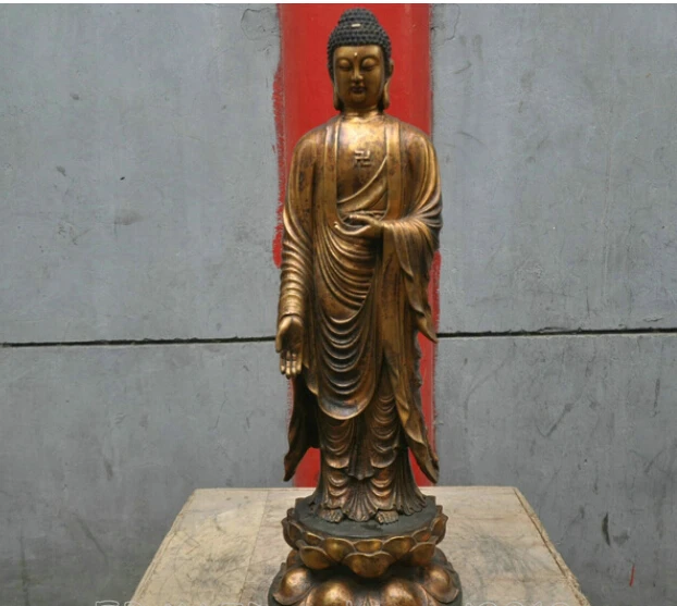 

free 26" Tibetan Buddhist Bronze Buddha Sculpture Statue fast