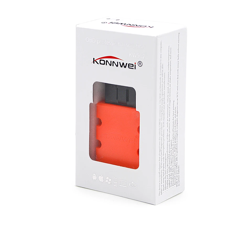 Konnwei ELM327 V1.5 PIC18F25K80 Bluetooth KW902 elm 327 OBD2 сканер работает на Android адаптер ICAR2 OBDII