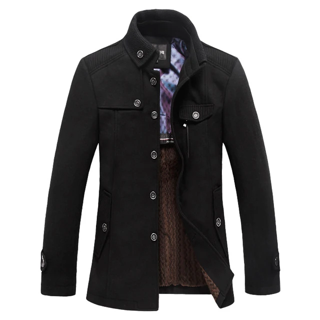 Classic Wool Pea Coat Men Manteau Homme 2016 Winter
