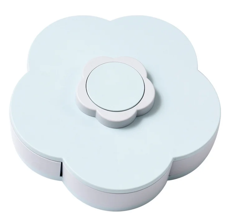 

New Style Candy Tray Living Room Household Plastic Melon Plate Creative Nut Storage Tray Rotating Grid Flower Desgin Tray Z579