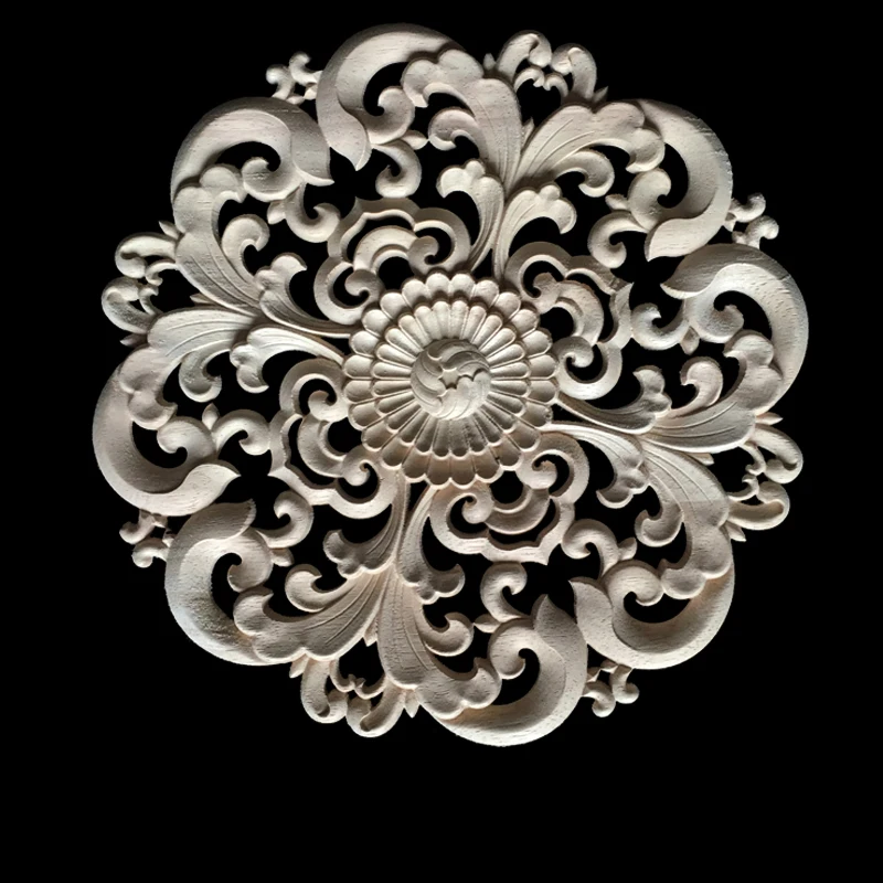 

Decorative Wood Appliques for Doors for Furniture Cabinet Unpainted Wooden Mouldings Decal Decorative Figurine 15CM 20CM 30CM