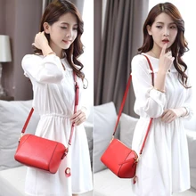 2016 Fashion Brand Small Shell Bag Women Crossbody Bag Red PU Leather Smiley Bag Womens Leisure Single Shoulder Bags sac a main