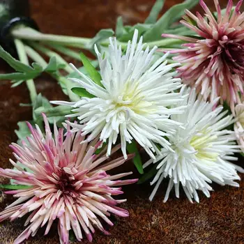 

6PCS Artificial Flowers Flores High-grade Chrysanthemum Flower Bud Fake Flower Branch Home Decor Wedding Vases Decoration