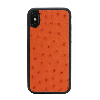 

High Quality Monogrammed Genuine Ostrich Leather Case for iphone 7 PLUS X MAS protective phone cover luxury phone case for gift