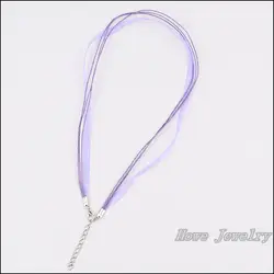 35 шт. фиолетовая органза вуаль лента Вощеная хлопок шнуры для колье застежка омаров DIY ювелирные аксессуары