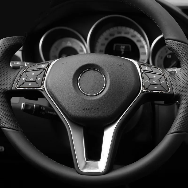 Carbon-Fiber-Car-Steering-Wheel-Buttons-Frame-Decoration-Cover-Trim-2pcs-For-Mercedes-Benz-A-B (2)