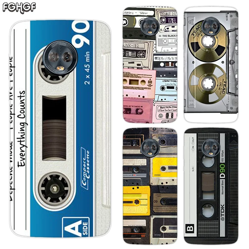 Silicone Hull Shell Back Case For Motorola MOTO G5 G5S G6 G4 E4 E5 Plus X4 Riverdale Cover Vintage Tape Camera Gameboy |