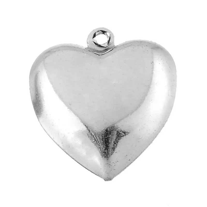 LASPERAL 10PCs Stainless Steel Heart Pendant Necklaces Pendants DIY Hand Made Gift Jewelry