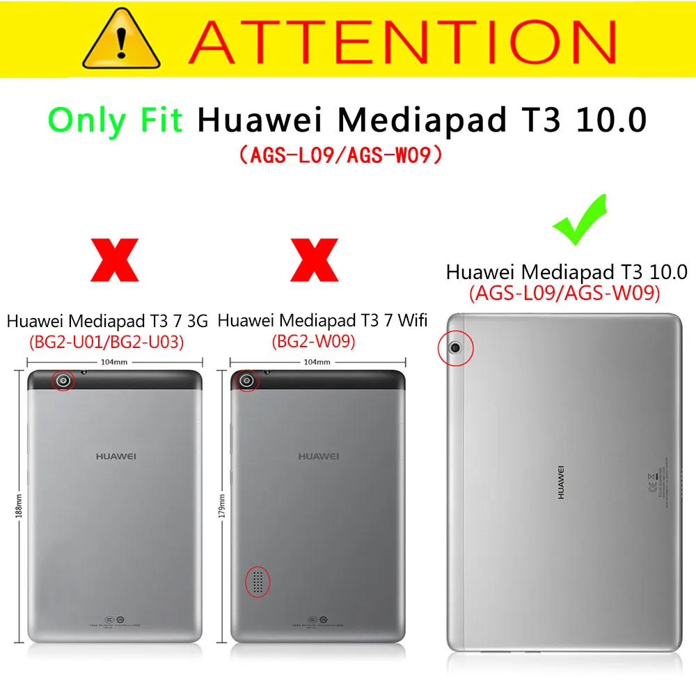 Тонкий чехол для huawei MediaPad T3 10, складной чехол-подставка из искусственной кожи для huawei T3 10 чехол AGS-L09 AGS-W09 чехол для планшета