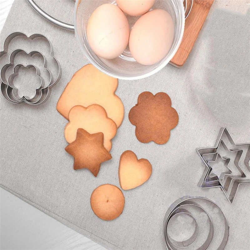 2018 New   Stainless Steel Cake Biscuit Cookie Cutter Mold DIY Baking Pastry Tool Easy operation Lightweigh Hot C0404#0         07