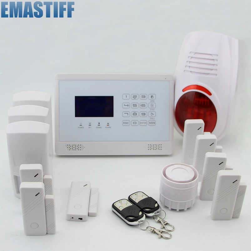 

Wireless&Wired GSM Home Security Burglar Alarm System+IOS/ Android App+outdoor flash siren+Door detectors
