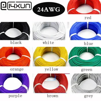 

EClyxun 5meters 24 AWG Flexible Silicone Wire Cable 0.2mm2 High Temperature Max 200 Degrees 600V Test Line Wire 10 Color