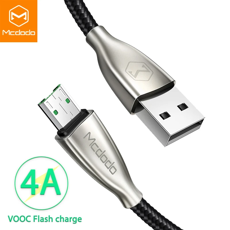 

Mcdodo 4A Support VOOC Fast Charger Micro Cable Mobile Phone Charger USB Cable for Oppo R7 S R9 R11s Plus R5 for Samsung Android