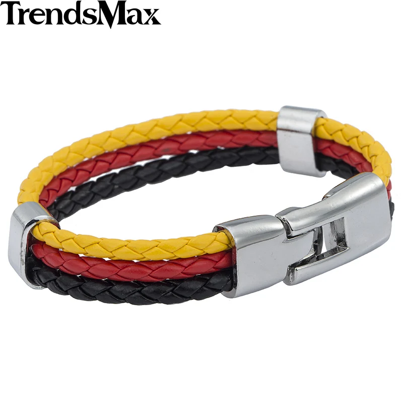 Trendsmax кожаный браслет с национальным флагом Италии ES DE RU для мужчин и женщин