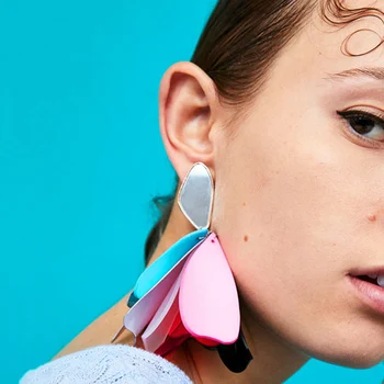 

JUJIA Bohemian Fashion Acrylic Resin Fringe Earring For Women Statement Jewelry Drop Earrings Brincos